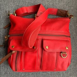 Red Fossil crossbody bag